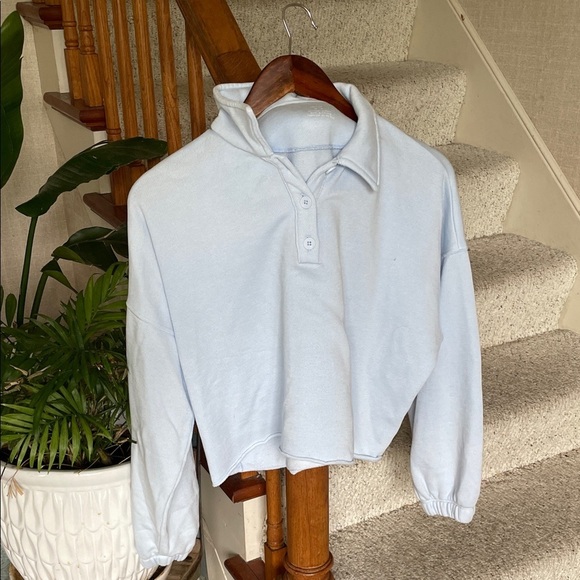 NWT Aerie Sky Blue Fleece Of Mine Sweater Medium - Picture 2 of 9